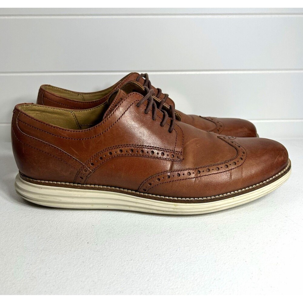 Cole Haan Men's Size 9.5 M Brown Leather Wingtip GrandO Oxford C26471